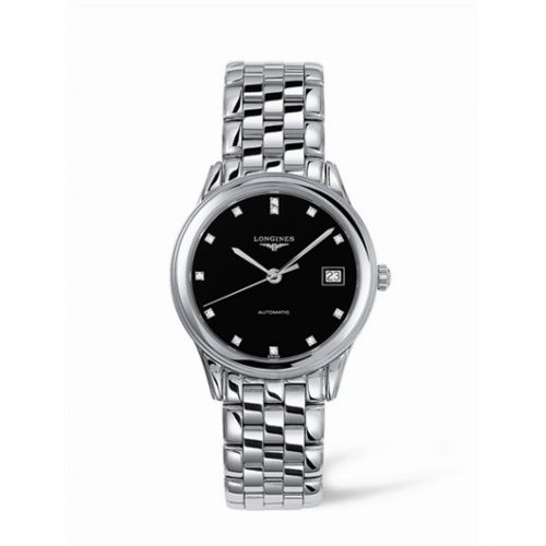 Longines Flagship 35.6 Automatic Stainless Steel Black Diamond