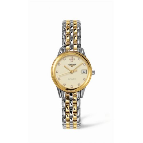 Longines Flagship 26 Automatic Two Tone Cream Diamond