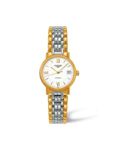Longines Presence 25.5 Automatic PVD Gold White - Mixed Bracelet