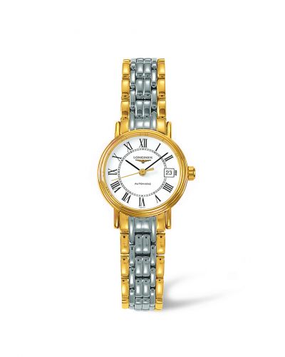 Longines Presence 25.5 Automatic PVD Gold White - Roman Bracelet