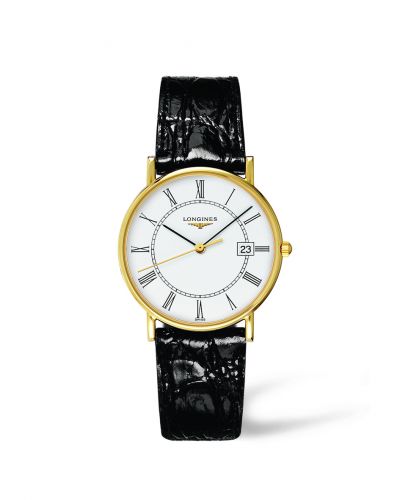 Longines Presence 33.5 Quartz Yellow Gold White - Roman