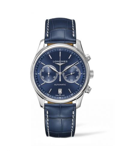 Longines Master Collection Chronograph 40 Stainless Steel Blue Strap