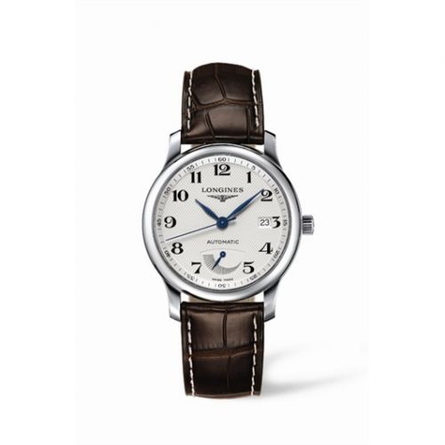 Longines Master Collection 38.5mm Power Reserve Stainless Steel Silver-Arabic Alligator
