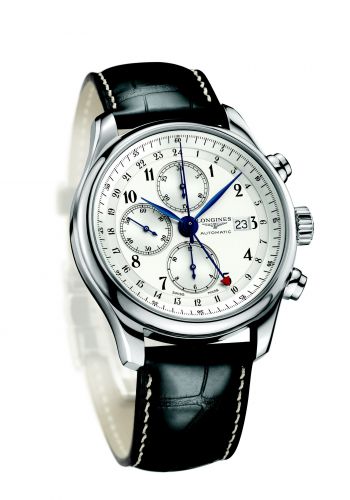 Longines Master Collection 44 Chronograph Stainless Steel Silver-Arabic Alligator 100th anniversary of the Republic of Portugal