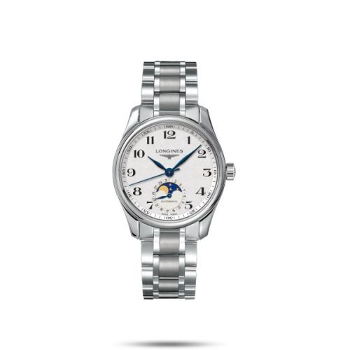 Longines Master Collection 34 Moonphase Stainless Steel Silver Bracelet