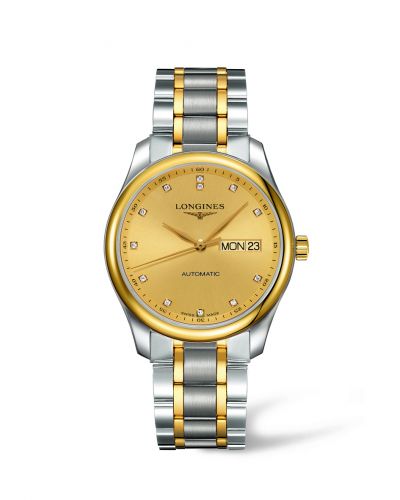 Longines Master Collection 38.5 Day Date Stainless Steel Champagne-Diamond Bracelet