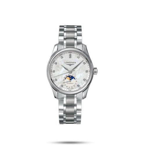 Longines Master Collection 34 Moonphase Stainless Steel MOP Bracelet