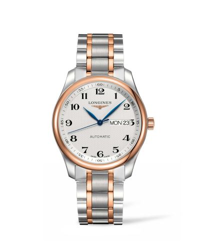 Longines Master Collection 38.5 Day Date Day Date Stainless Steel Pink Gold Silver-Arabic Bracelet
