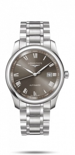 Longines Master Collection 40 Date Stainless Steel Grey Roman Bracelet
