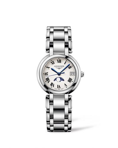 Longines PrimaLuna 30.5 Quartz Moonphase Stainless Steel Silver - Roman Bracelet