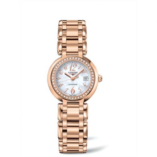 Longines PrimaLuna Automatic 26.5 Pink Gold Diamond Funky MOP