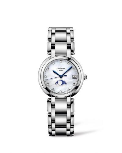 Longines PrimaLuna 30.5 Quartz Moonphase Stainless Steel MOP Bracelet