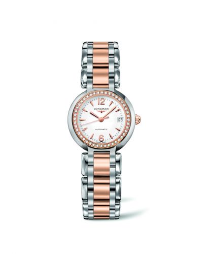 Longines PrimaLuna Automatic 26.5 Two Tone Pink Diamond Arabic