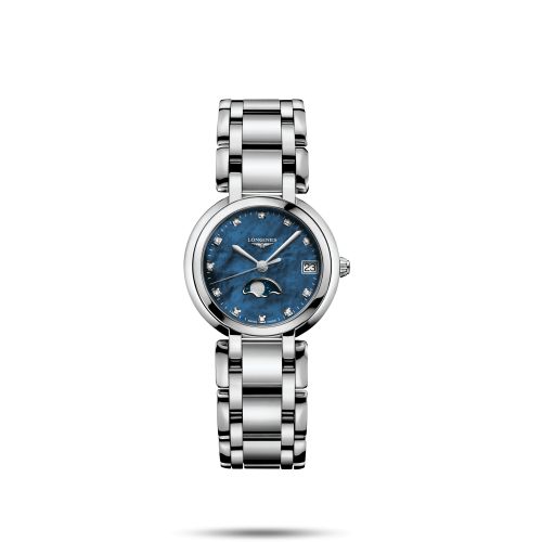Longines PrimaLuna 30.5 Quartz Moonphase Stainless Steel Blue MOP Bracelet
