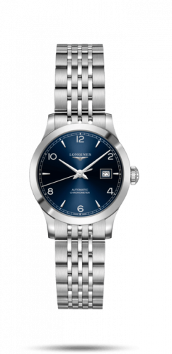 Longines Record 30mm Stainless Steel Blue-Arabic Bracelet