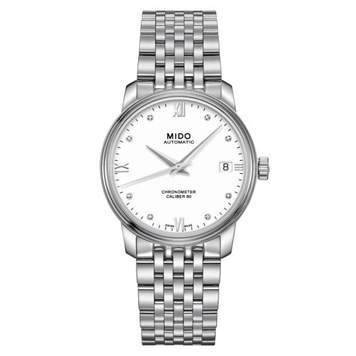 Mido Baroncelli Chronometer Lady Stainless Steel White Bracelet