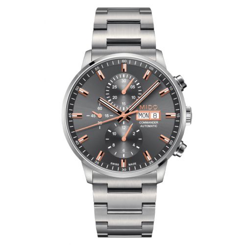 Mido Commander Chronograph Stainless Steel Grey Bracelet