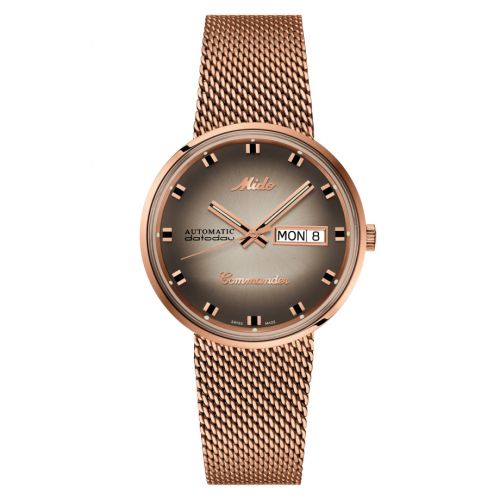 Mido Commander Shade Rose Gold Grey Bracelet