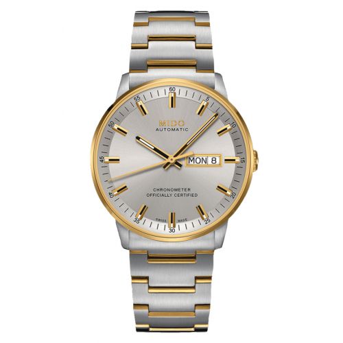 Mido Commander Chronometer Stainless Steel -Yellow Gold Silver Bracelet