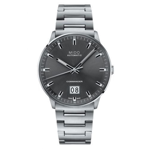 Mido Commander Big Date Stainless Steel Grey Bracelet