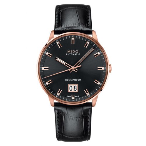 Mido Commander Big Date Rose Gold Grey Bracelet