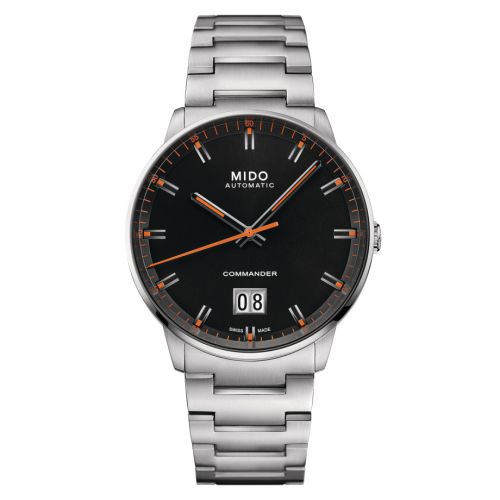 Mido Commander Big Date Stainless Steel Black Bracelet