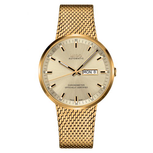 Mido Commander Icône Yellow Gold Champagne Bracelet