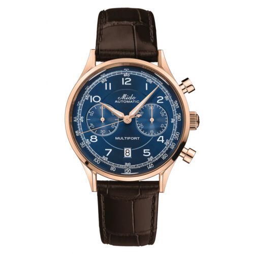 Mido Multifort Patrimony Chronograph Rose Gold Blue