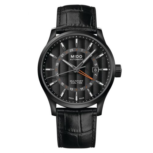 Mido Multifort Dual Time PVD Black