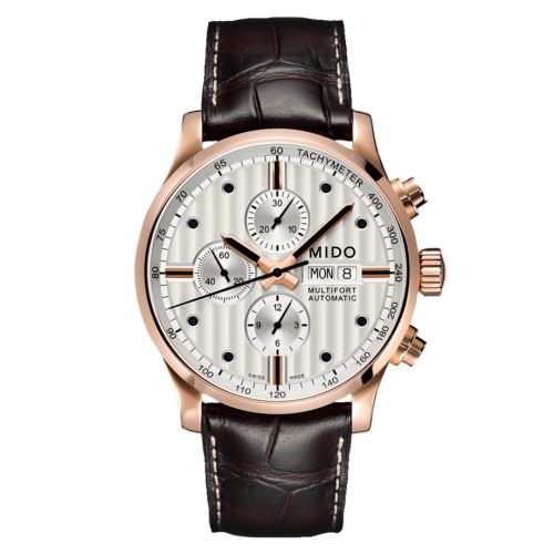 Mido Multifort Chronograph Rose Gold Silver