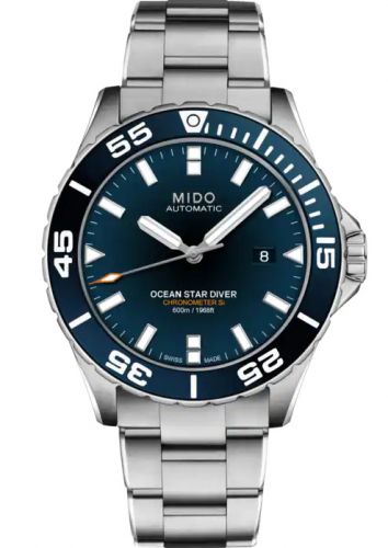 Mido Ocean Star 600 Chronometer Stainless Steel Blue Bracelet