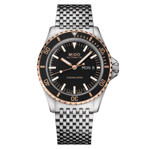 Mido Ocean Star Tribute Stainless Steel Rose Gold Black