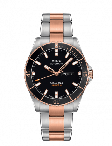 Mido Ocean Star 200 Stainless Steel Rose PVD Black Bracelet