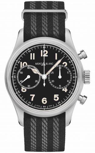 Montblanc 1858 Automatic Chronograph Stainless Steel Black NATO