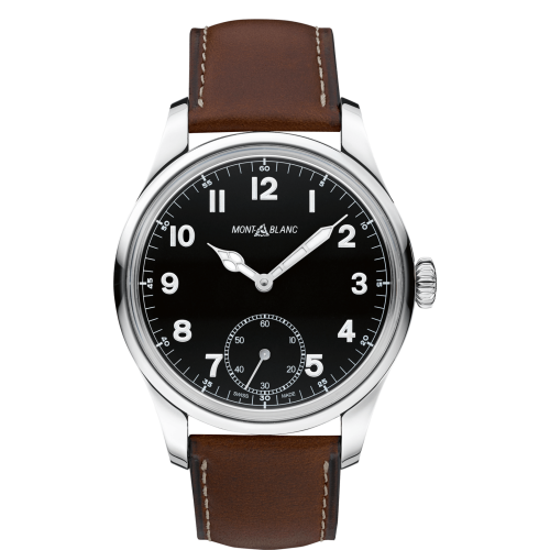 Montblanc 1858 Manual Small Second Stainless Steel Black