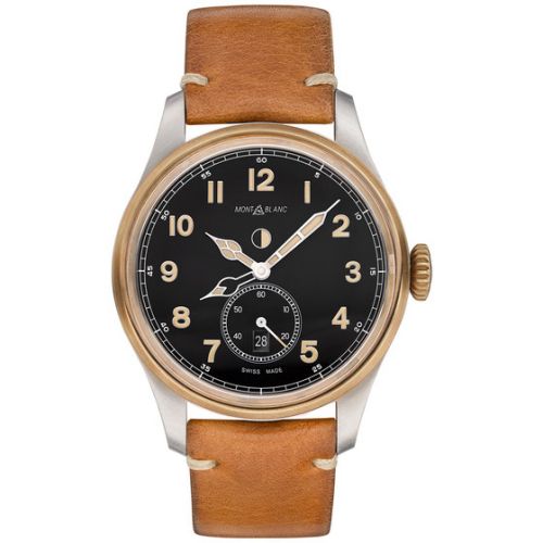 Montblanc 1858 Automatic Dual Time Stainless Steel Bronze Black