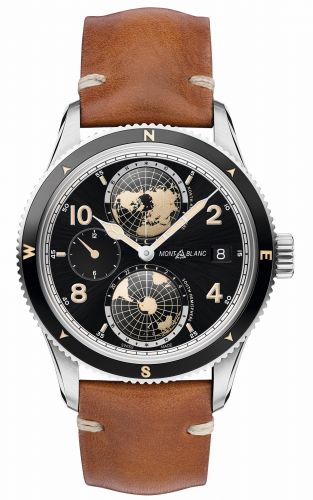 Montblanc 1858 Geosphere Stainless Steel Black Calf