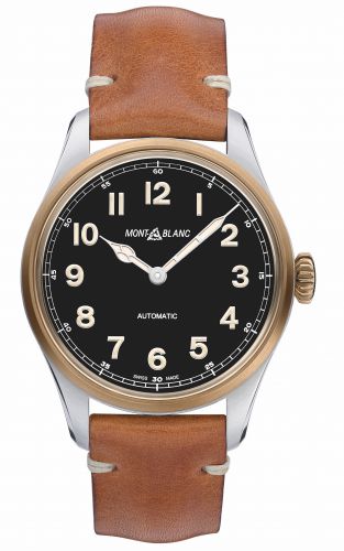 Montblanc 1858 Automatic 40 Stainless Steel Bronze Black Calf