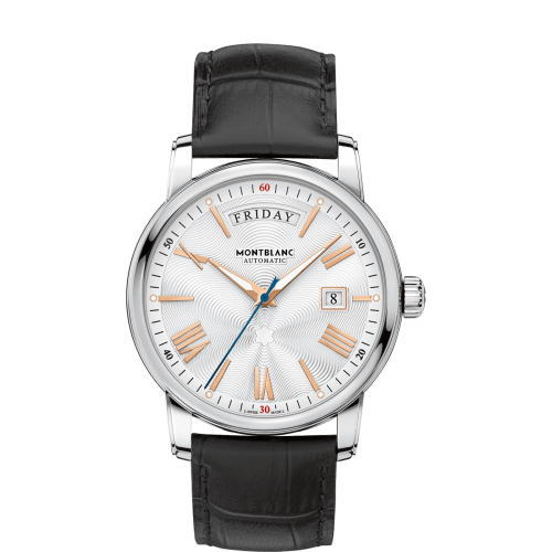 Montblanc 4810 Day-Date Stainless Steel Silver Alligator