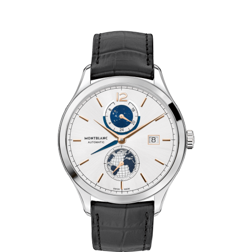 Montblanc Heritage Chronométrie Dual Time Stainless Steel Silver Vasco Da Gama Special Edition
