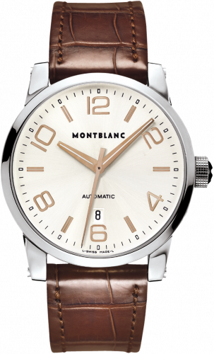 Montblanc TimeWalker Date Automatic 4810 42 Silver Red Gold Numerals
