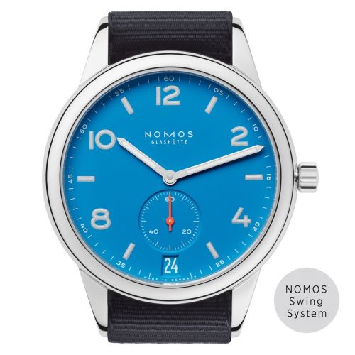 Nomos Glashütte Club Aqua Automat Datum Signal Blue