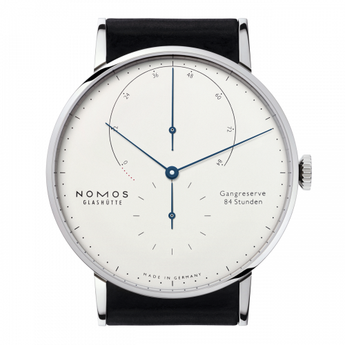 Nomos Glashütte Lambda Weissgold Blue Hands