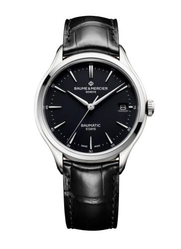 Baume & Mercier Clifton Baumatic Stainless Steel Black Alligator