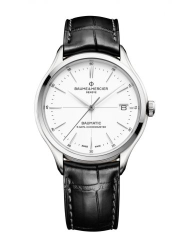 Baume & Mercier Clifton Baumatic Stainless Steel White Alligator COSC