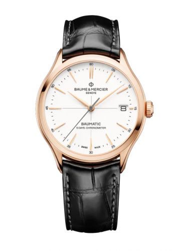 Baume & Mercier Clifton Baumatic Red Gold White Strap COSC