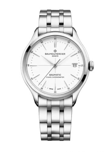 Baume & Mercier Clifton Baumatic Stainless Steel White Bracelet COSC