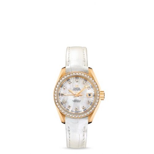 Omega Seamaster Aqua Terra 150M Co-Axial 30 Yellow Gold Diamond MOP