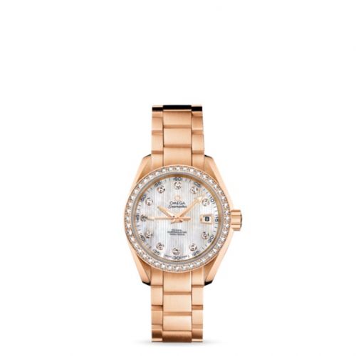 Omega Seamaster Aqua Terra 150M Co-Axial 30 Red Gold Diamond MOP Bracelet