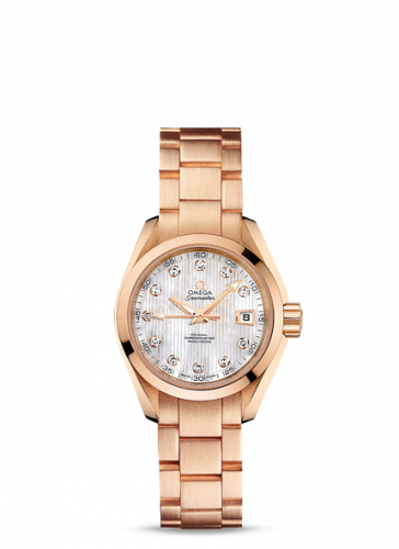 Omega Seamaster Aqua Terra 150M Co-Axial 30 Red Gold MOP Bracelet